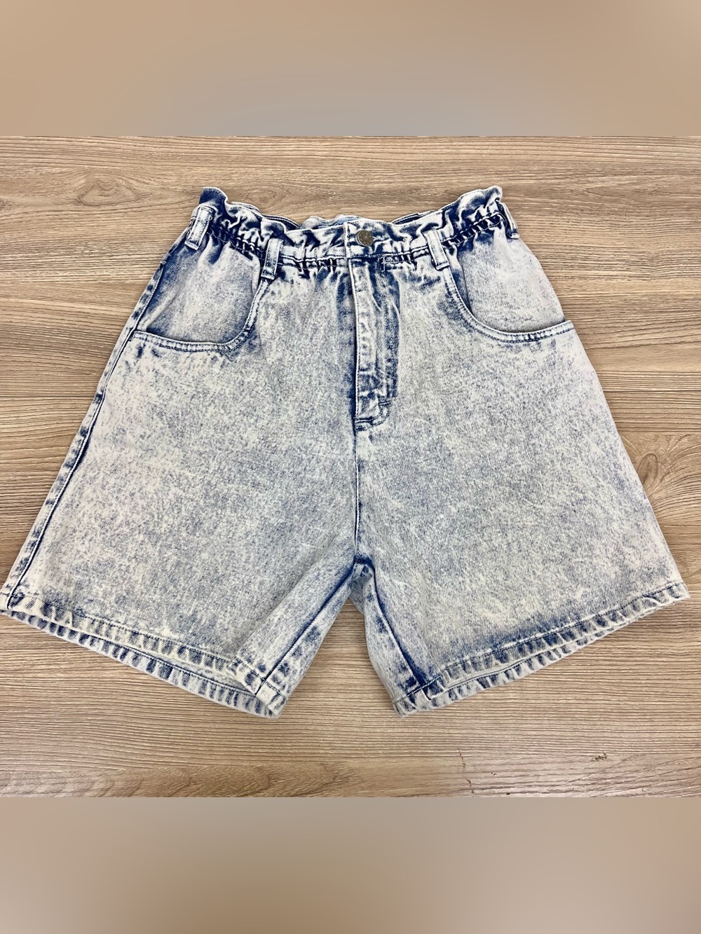 Vintage 80s 90s BB Blues Acid Wash Jean Ultra High Waist Baggy Mom Shorts Sz 6